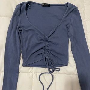 Blue crop top from Zara